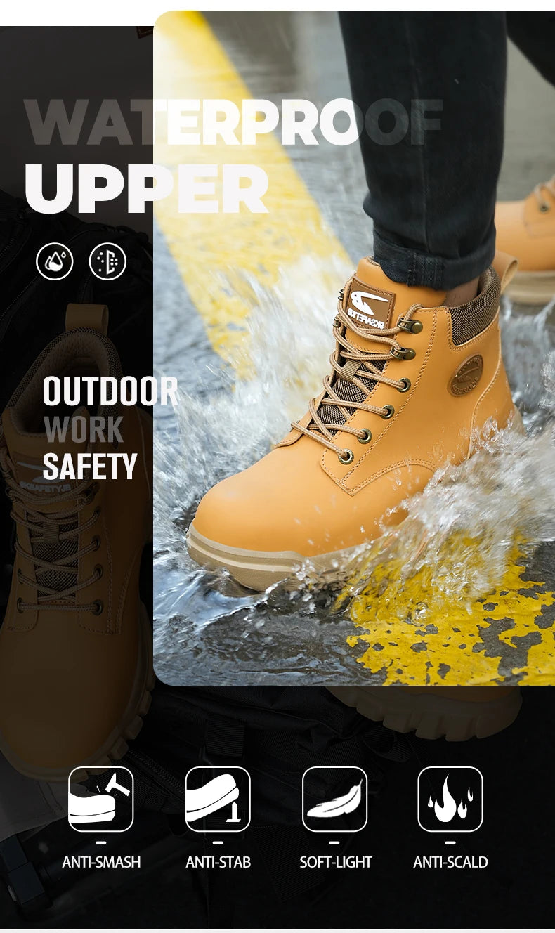 Mens Steel Toe Work Safety Shoe Anti- Puncture