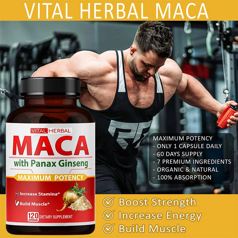 Sports Supplement - Contains Maca, Burn Fat, Boost Strength, Energy, Performance and Muscle Mass