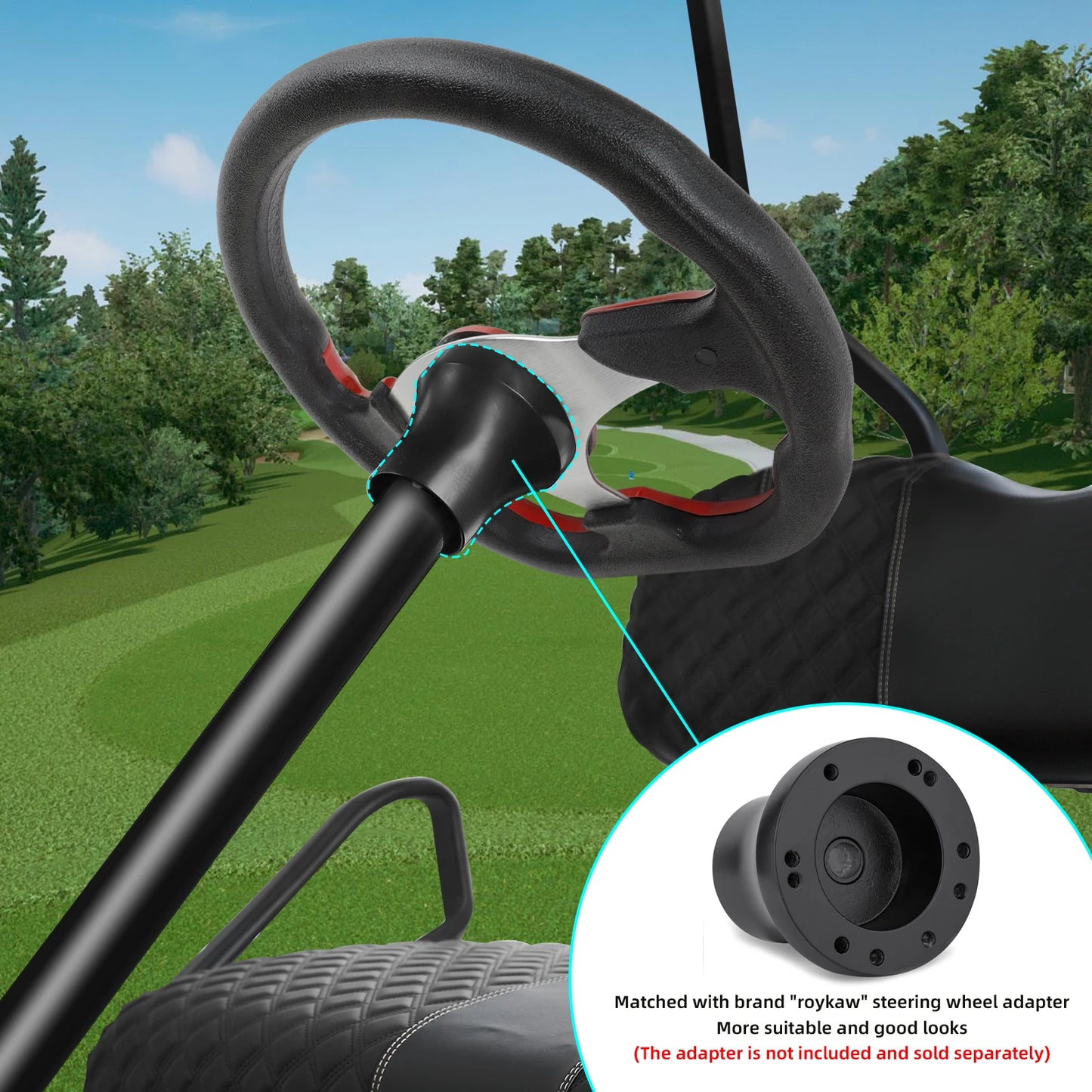 12.5 Inch, Classic Golf Cart Steering Wheel