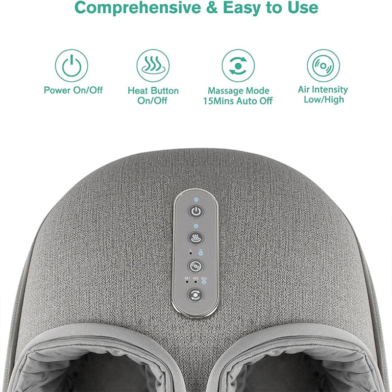 Foot Massager Heating Therapy, Adjustable Deep Kneading Roller, Muscle Relaxation, Pain Relief, for Home Office