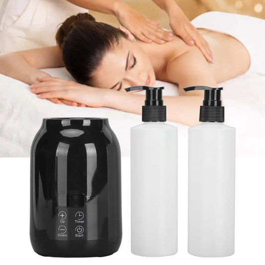 Essential Oil Heater LED Display Temperature Adjust Single Massage Oil Bottle Warmer US Plug