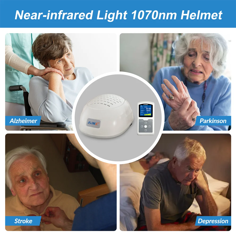 Infrared Light Helmet, 1070nm Dementia Therapy, for Stroke Victims, Alzheimer, Boost Brain Activities,  Enhance Cognition