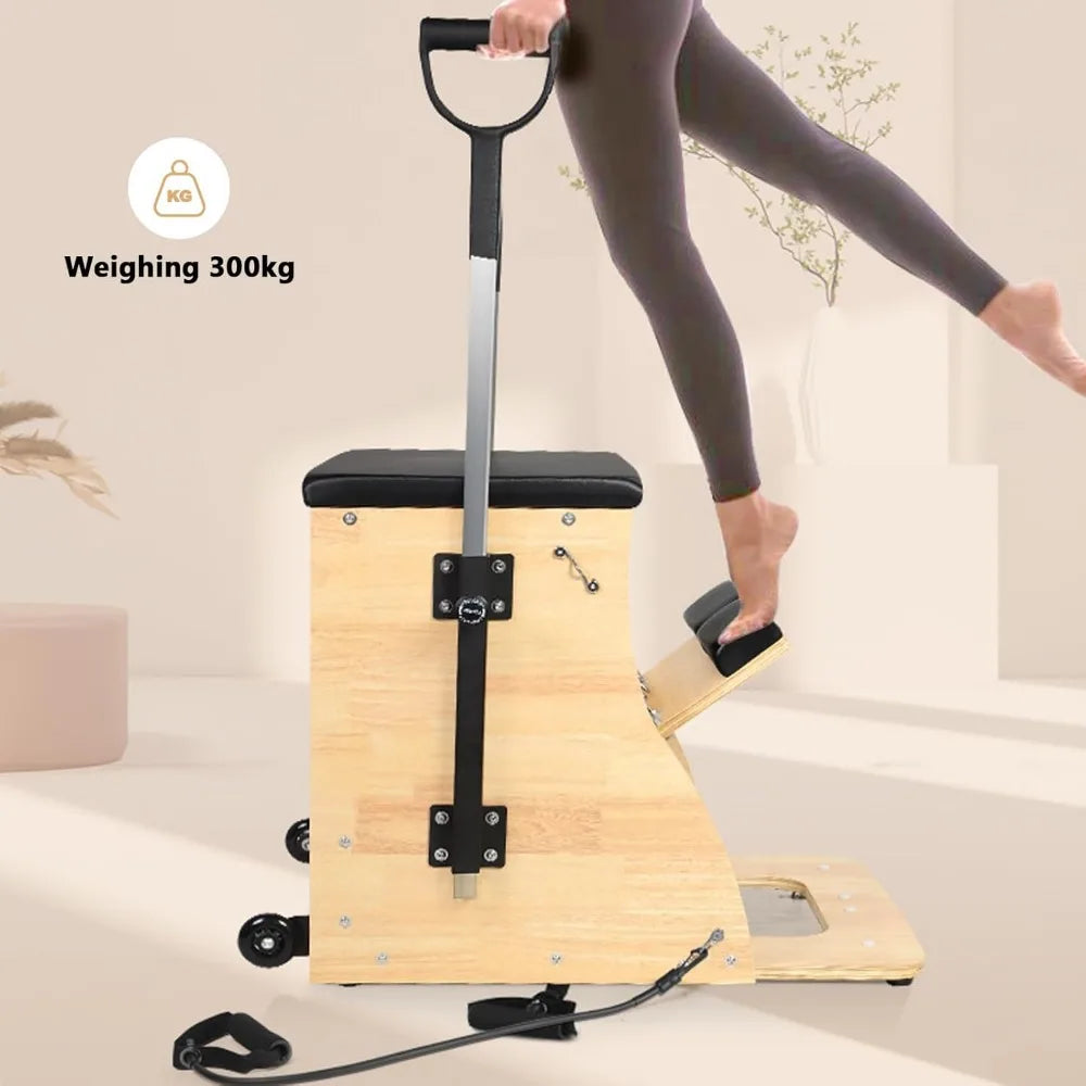Pilates Chair,Split-Pedal Stability Combo Chair with Handles,Yoga Fitness Trainer,Pilates Reformer Machine,
