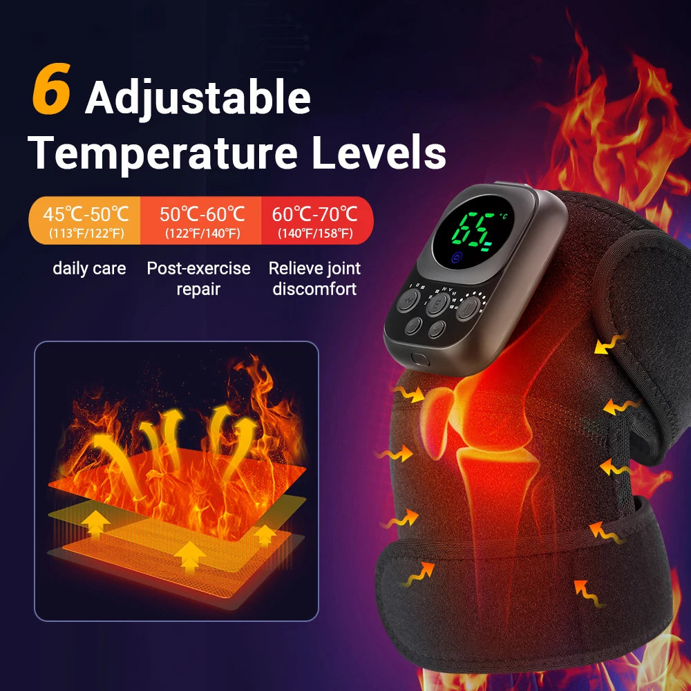 3 in 1 Shoulder Knee Eblow Heated Vibration Knee Massager Pad for Joint Pain Relief Health Care Shoulder Arthritis Support Belt