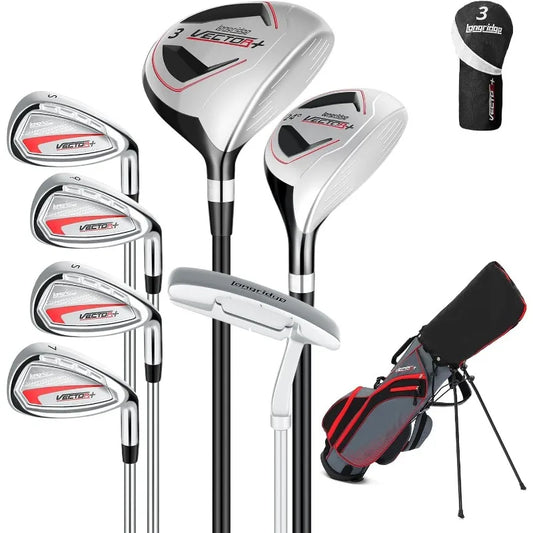 Right/ Left Handed, Mens/Womens 8 Piece Golf Set, #3 Wood, Stand Bag With Rain Hood