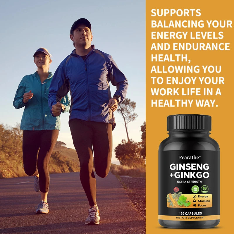 Korean Ginseng + Ginkgo, Balanced Energy Levels, Endurance & Brain and Focus Support