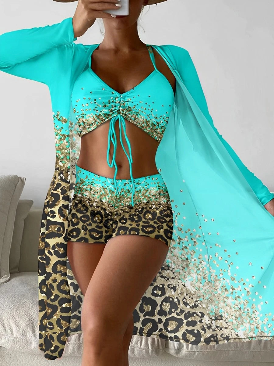 3 Piece High Waist, Sexy Kimono, Female Women'S Swimsuit, Beachwear