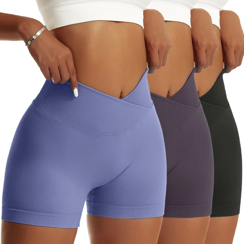 3 Piece Women's, Scrunch Butt, Breathable, Yoga, Biker, Running, High Waist Shorts