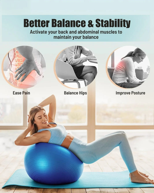 Yoga Workout Ball, Anti-Slip/Stability Swiss Ball Physiotherapy, Balance Ball Chair