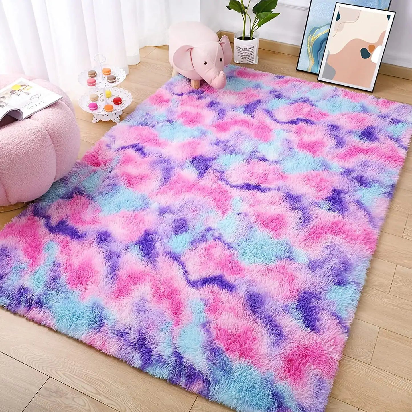 Plush, Super Soft Velvet Rug, Shaggy for Bedroom, Living Room, Kids Room