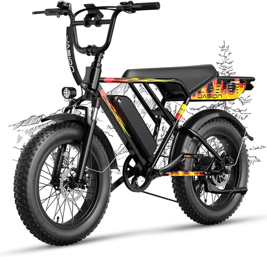 Adult Electric Bike, 1200W Peak Upgrade Motor, Full Suspension, All Terrain, 26" Fat Tires, Certified