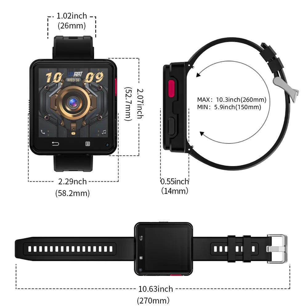 Android 11, Dual Camera Watch Mini Smartphone, with Videos,Calls, 4G Network
