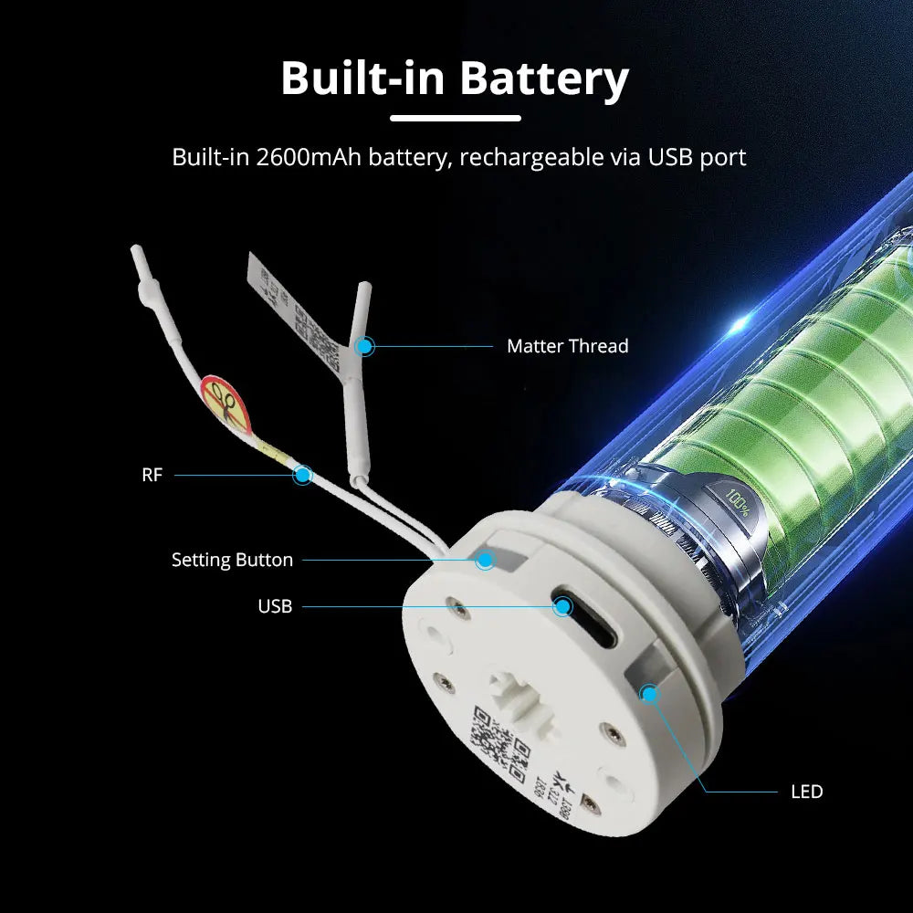 Smart Roller Shade Blinds Motor, Built in Battery for 38mm Tube Home Kit, Home Smartthings App