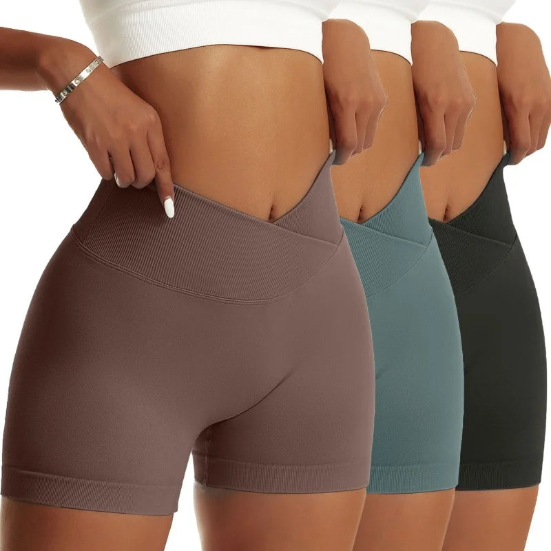 3 Piece Women's, Scrunch Butt, Breathable, Yoga, Biker, Running, High Waist Shorts