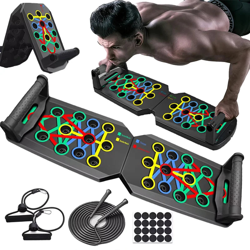 Multifunctional, Foldable, Push up Board/Bar for Chest Abdomen, Arms, Back Training