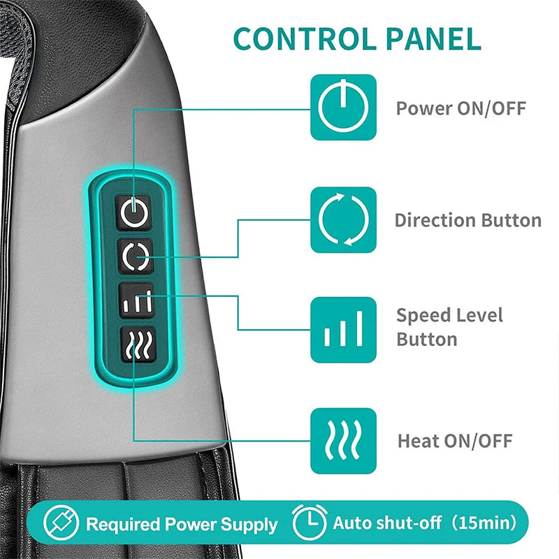 Electric Deep Tissue Kneading Neck, Shoulder Back, Leg Muscles and Full Body Massager