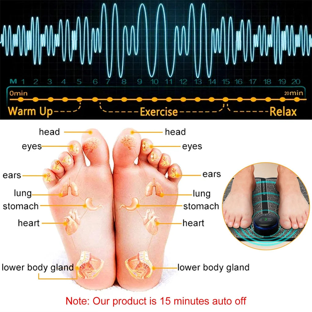 Electric simulator Foot Massager massage relaxing Mat, Rechargeable Leg Reshaping Muscle Pain Relaxation