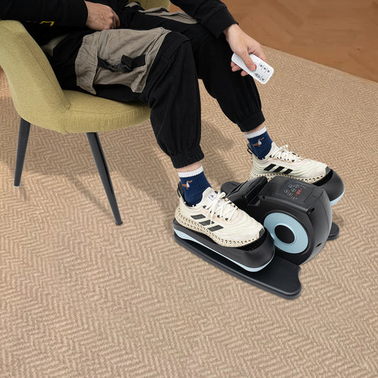 Seated Leg-Foot Pedal Exerciser, LCD Screen, Portable, Under Desk Elliptical