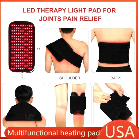 30W  Multifunctional Infrared Light LED 660nm 850nm Therapy Waist Wrap Pad Belt Pain Relief Heat the massager for the waist