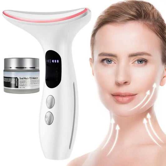 Neck Facial Massager Neck Beauty Device with Gel Multi Color Massage Tightening Portable Ergonomic Face and Neck Beauty Massager