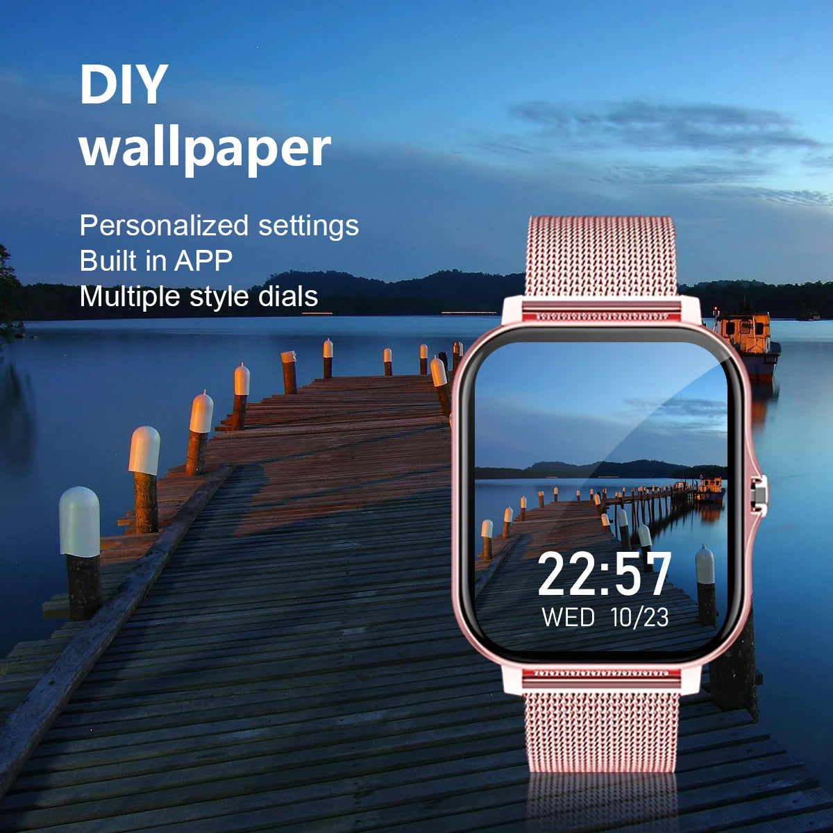 IPhone and Android,Wireless Smart Watch, Call Reminder, Call?Dial Sports Mode,With Rejection Fitness Reminder