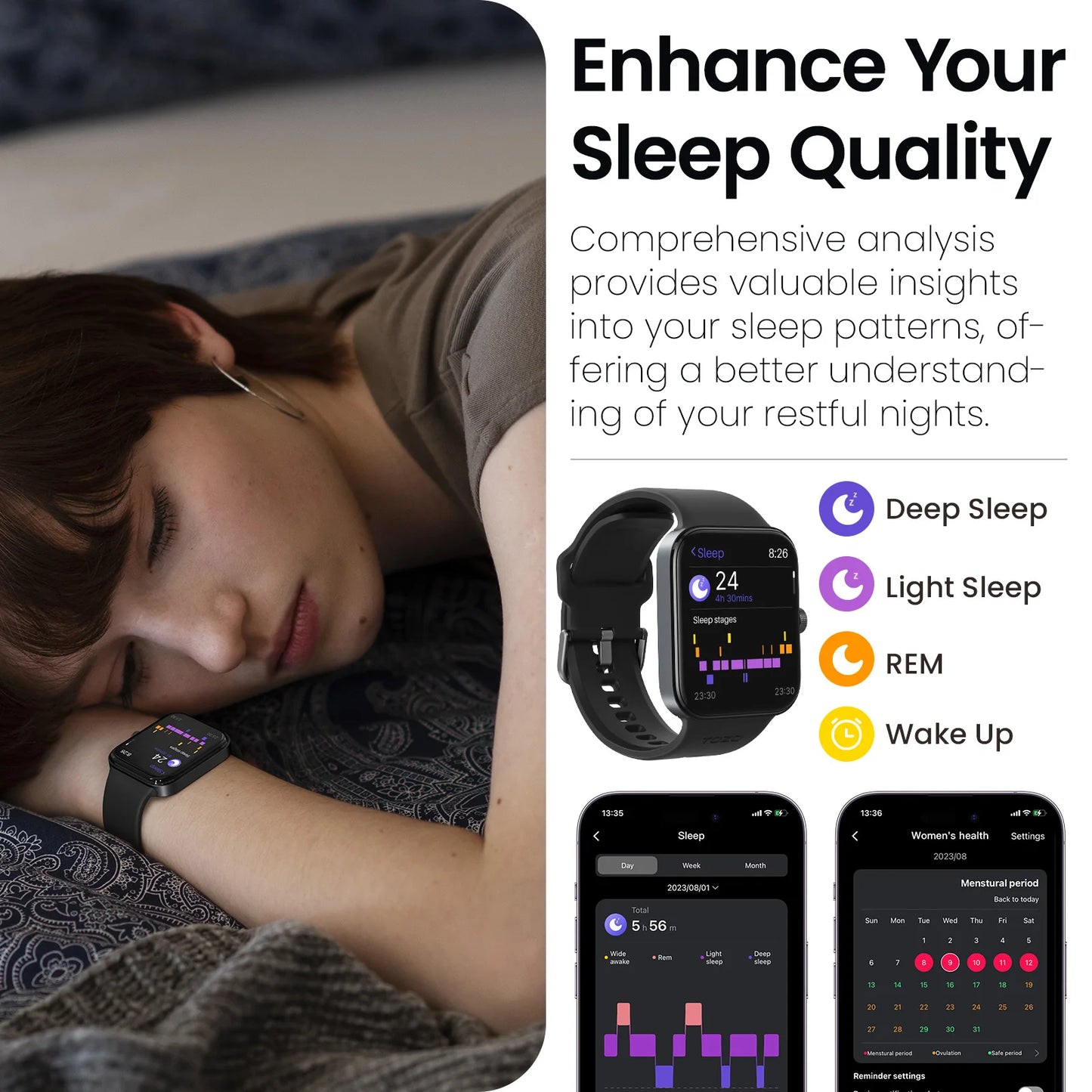 AcuFit One Smart Watch Call Answer Fitness Tracker,  Heart Rate Blood Oxygen Monitor