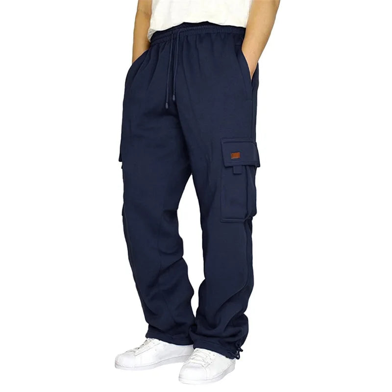 Mens Cargo Pants Elastic Waist, Outdoor and Athletic Sweatpants