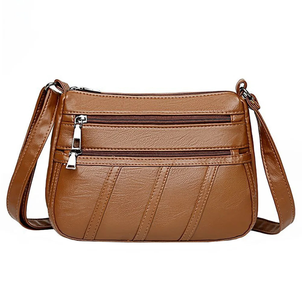 Fashion Women Shoulder Bag PU Leather, Multi-pocket Purse Handbag,  Popular Simple Female Daily Bag