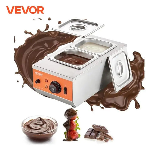 2 Tanks Electric Chocolate Tempering Machine,  Chocolate Cascade Melting Pot, for Kitchen