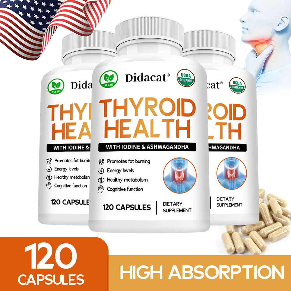 Thyroid Support Vegetarian Capsules Healthy Energy Levels Cognitive Function