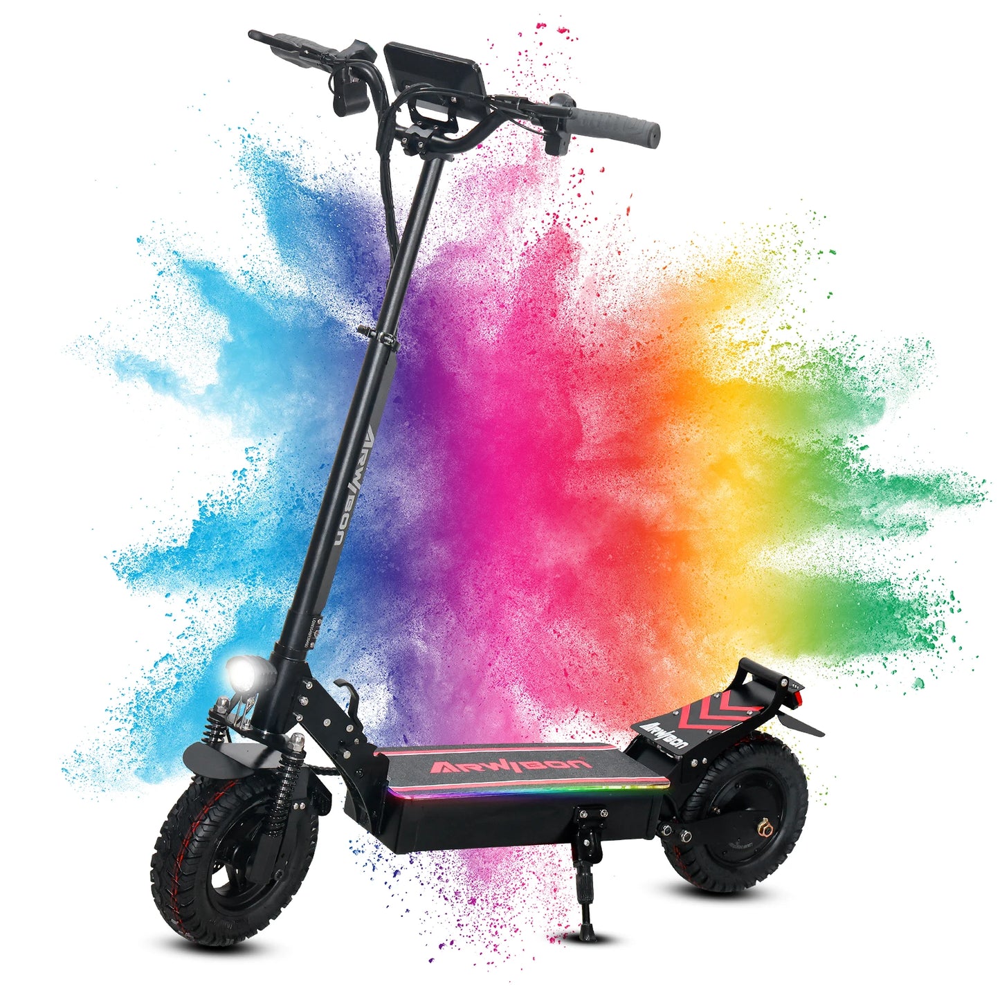 Arwibon Q30 Adult Electric Scooter 2500W Motor Top Speed 30MPH, 48V16AH, 11 Inch Off-Road Tires Sport Commuter Folding EScooter