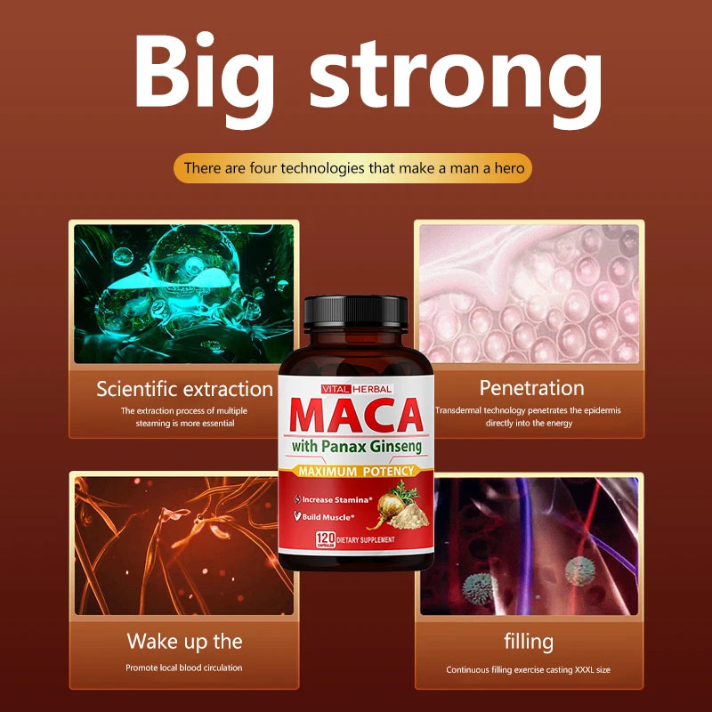 Sports Supplement - Contains Maca, Burn Fat, Boost Strength, Energy, Performance and Muscle Mass
