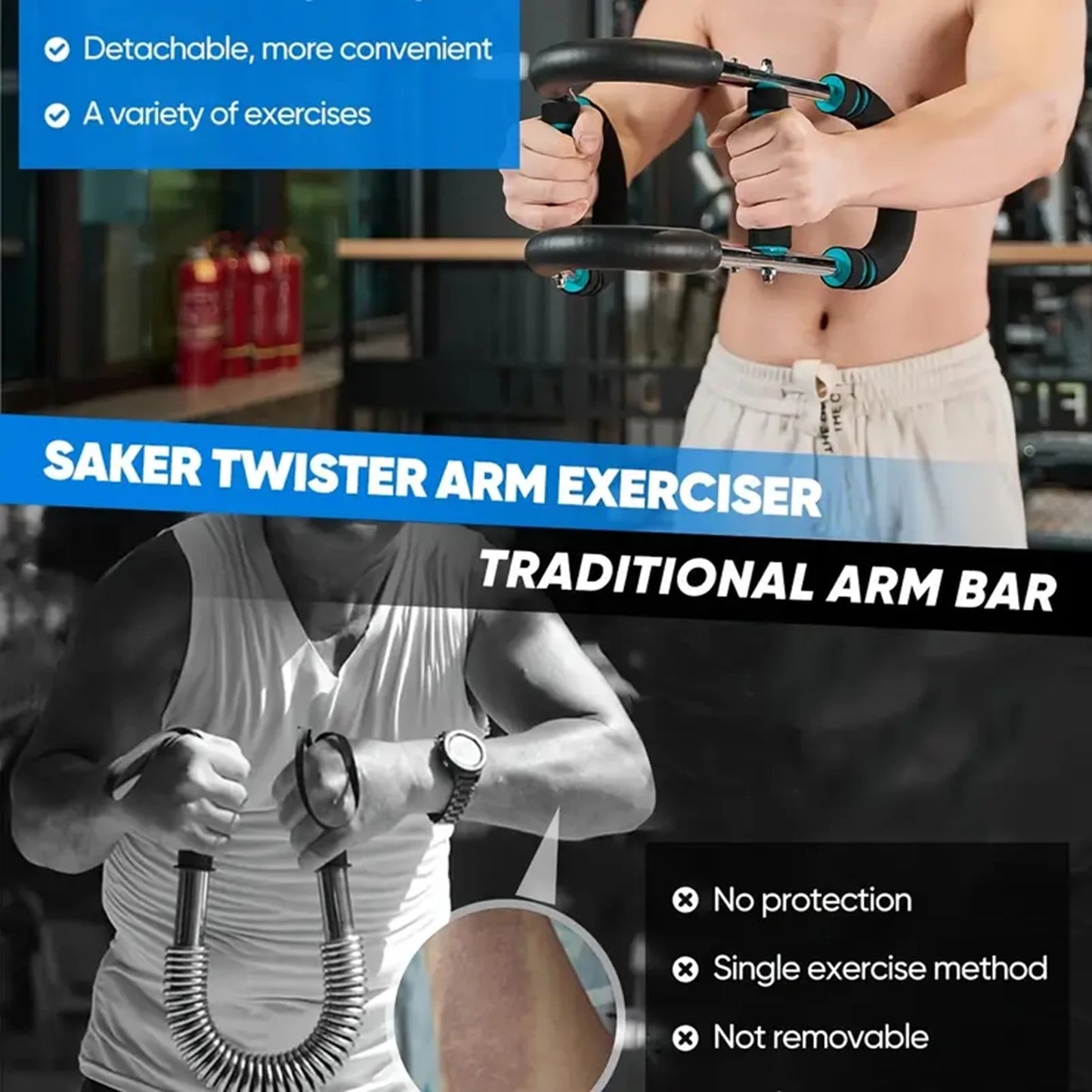 Fitness Equipment, Arm Trainer power Twister Bar, Men/Women Home Fitness. Twister Hand Strength Gripper