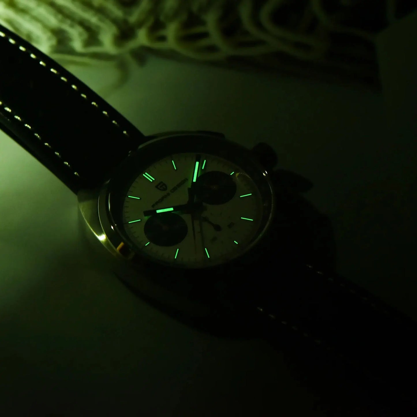 New Panda Dial Luxury, Mens Quartz Watch, Sport Chronograph Sapphire Glass Wristwatch, Luminous,Water Resistant