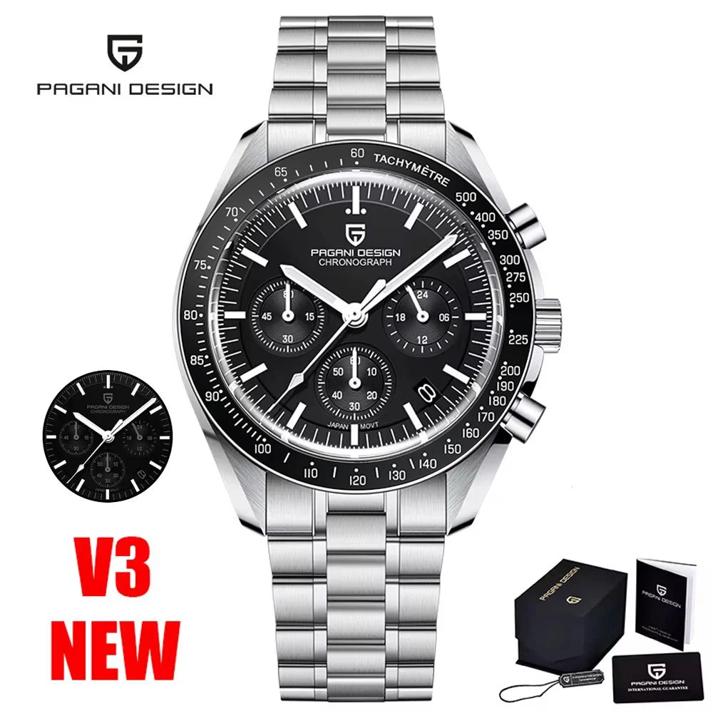 Sport Panda Mens Watch, Quartz Chronograph, Luxury Business Watch, Mechanical Automatic Waterproof Sapphire Mirror