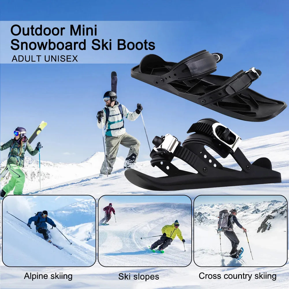 Adjustable Short Shoes and Mini Ski Skates, Skiing, Skating