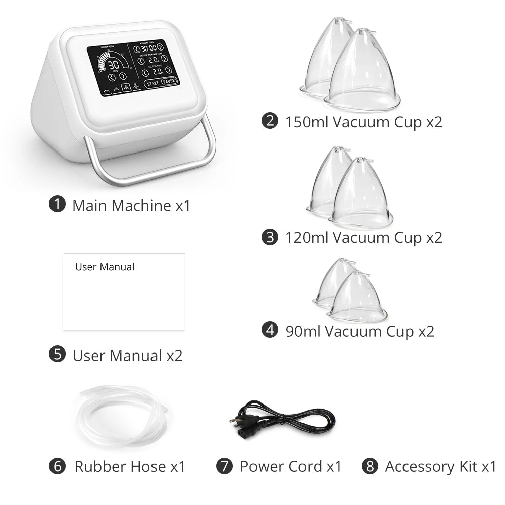 6 Butt Lifting Cups, Vacuum Cupping Machine, Butt Vacuum Cupping Machine
