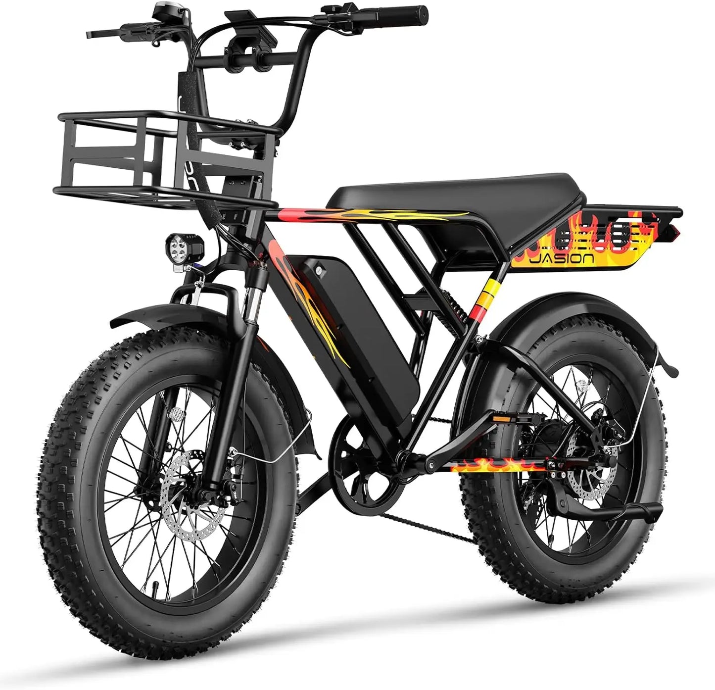Adult Electric Bike, 1200W Peak Upgrade Motor, Full Suspension, All Terrain, 26" Fat Tires, Certified