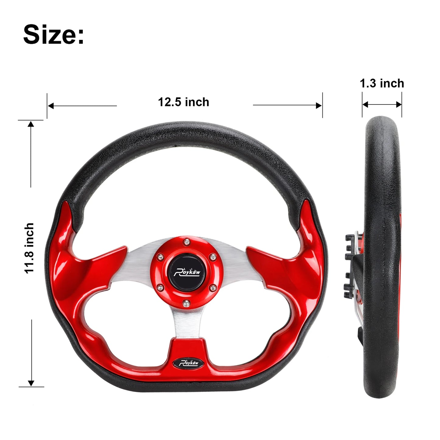 12.5 Inch, Classic Golf Cart Steering Wheel