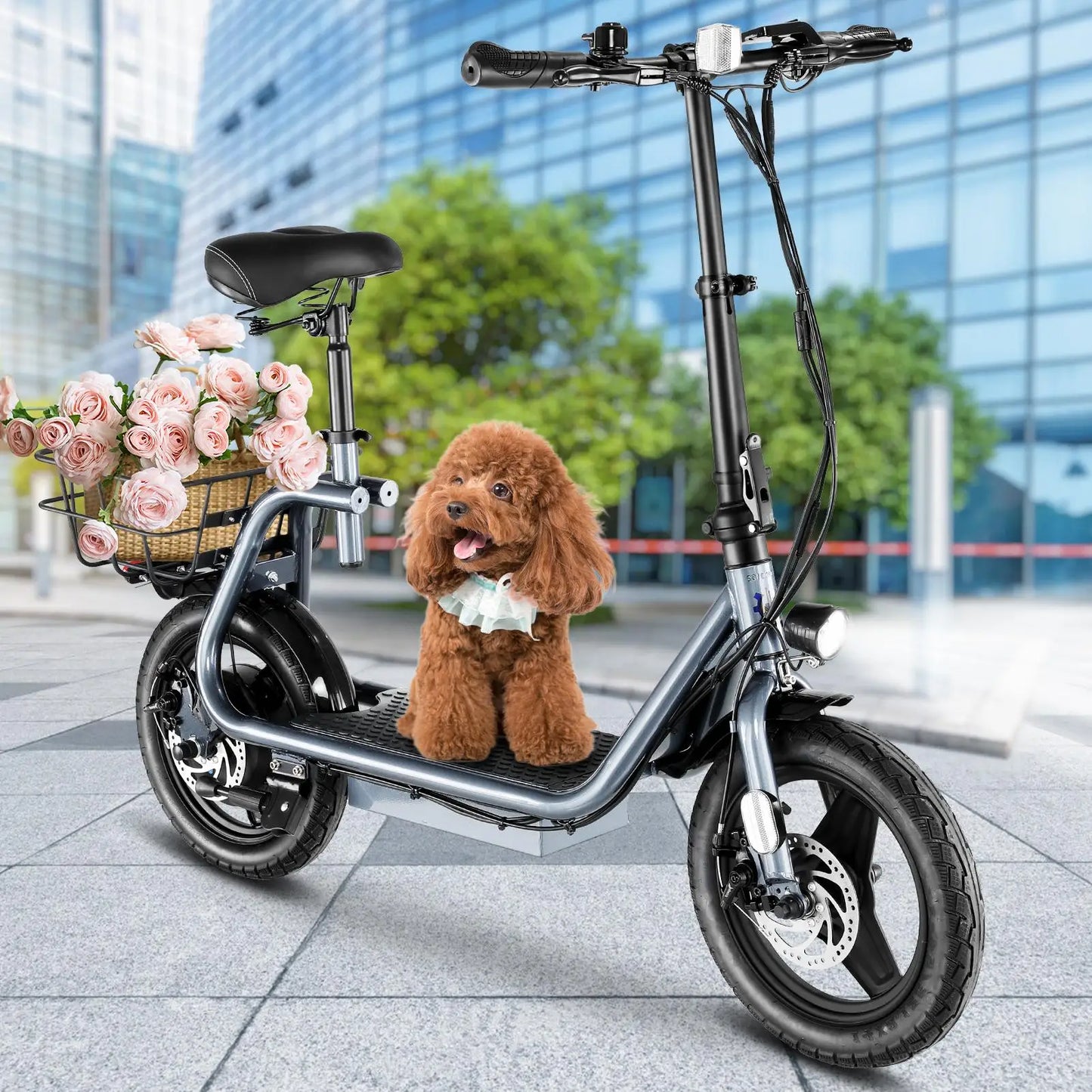 Peak 819W Electric Scooter, 500W Motor with Seat, 14" Tire, 30 Miles Ranges 20MPH Max Speed, 20 mph
 Adults 300 LBS