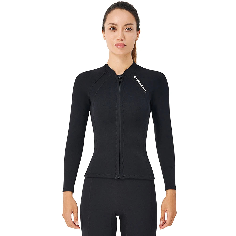 DIVE SAIL 2mm Neoprene Suit, Women Wetsuit, Split Body, Jacket Long Sleeve, Pants Swimsuit