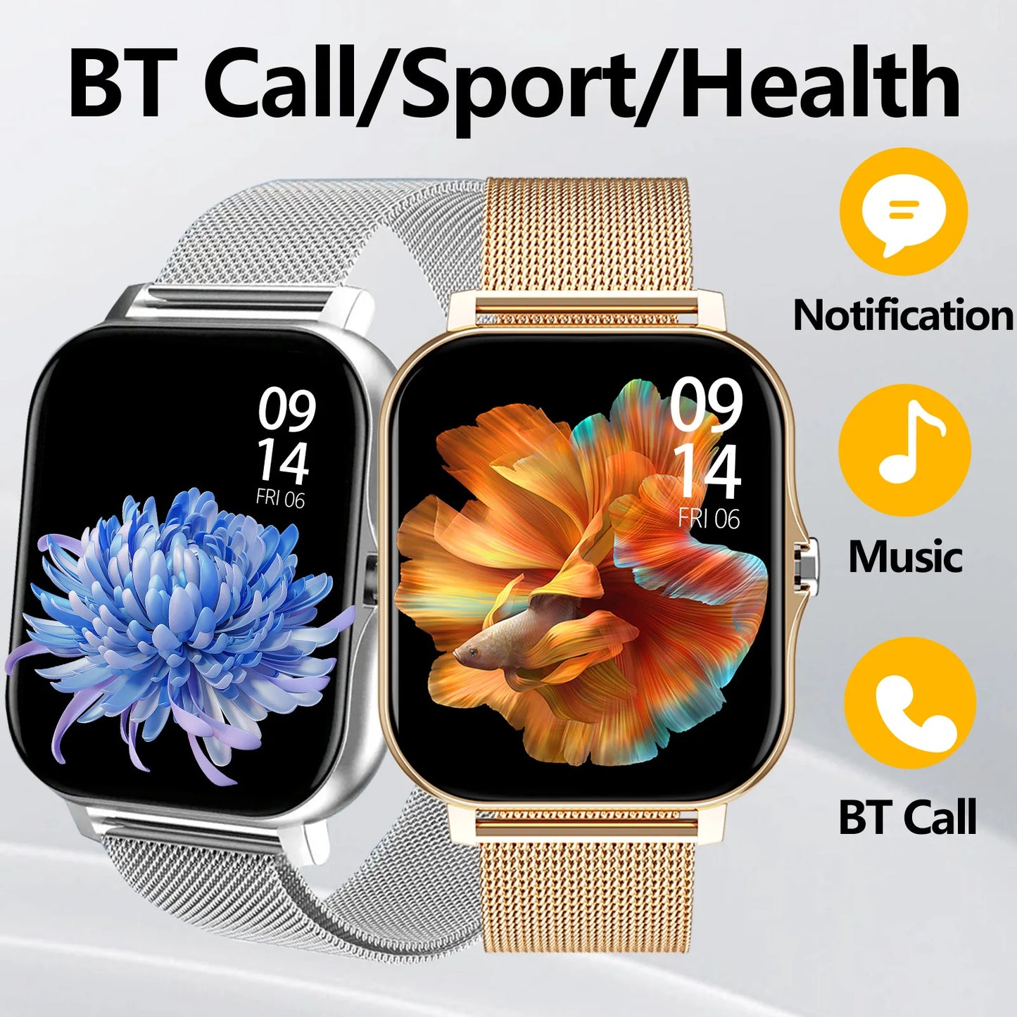 IPhone and Android,Wireless Smart Watch, Call Reminder, Call?Dial Sports Mode,With Rejection Fitness Reminder