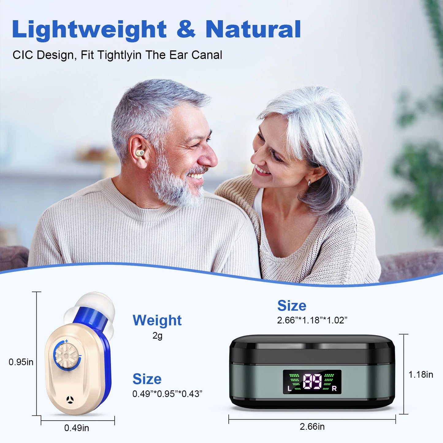 Elderly Invisible, Rechargeable Mini Amplifier Hearing Aids, for Deafness Sound Amplification
