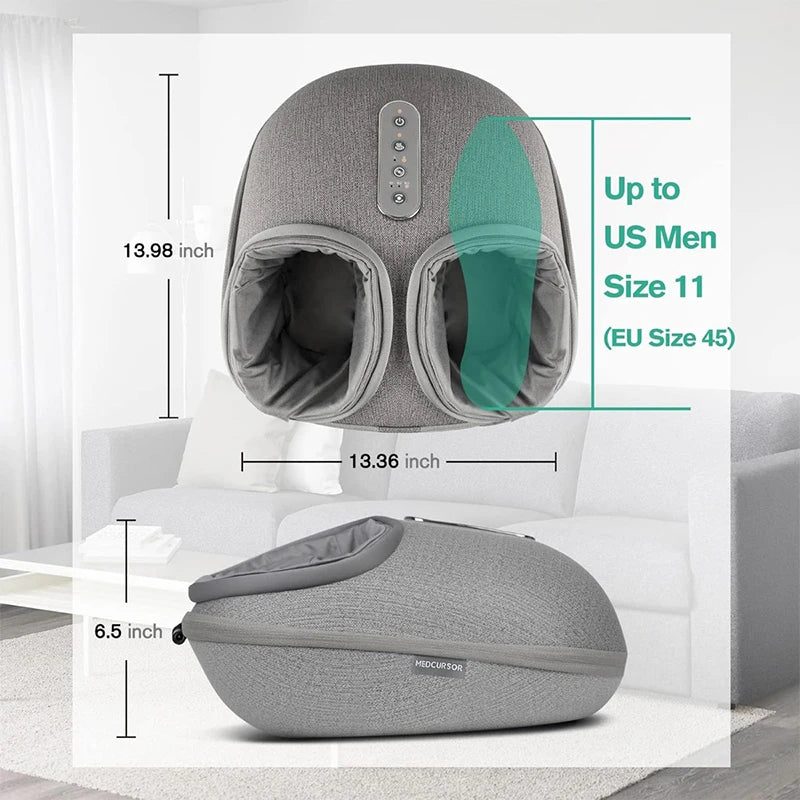 Foot Massager Heating Therapy, Adjustable Deep Kneading Roller, Muscle Relaxation, Pain Relief, for Home Office