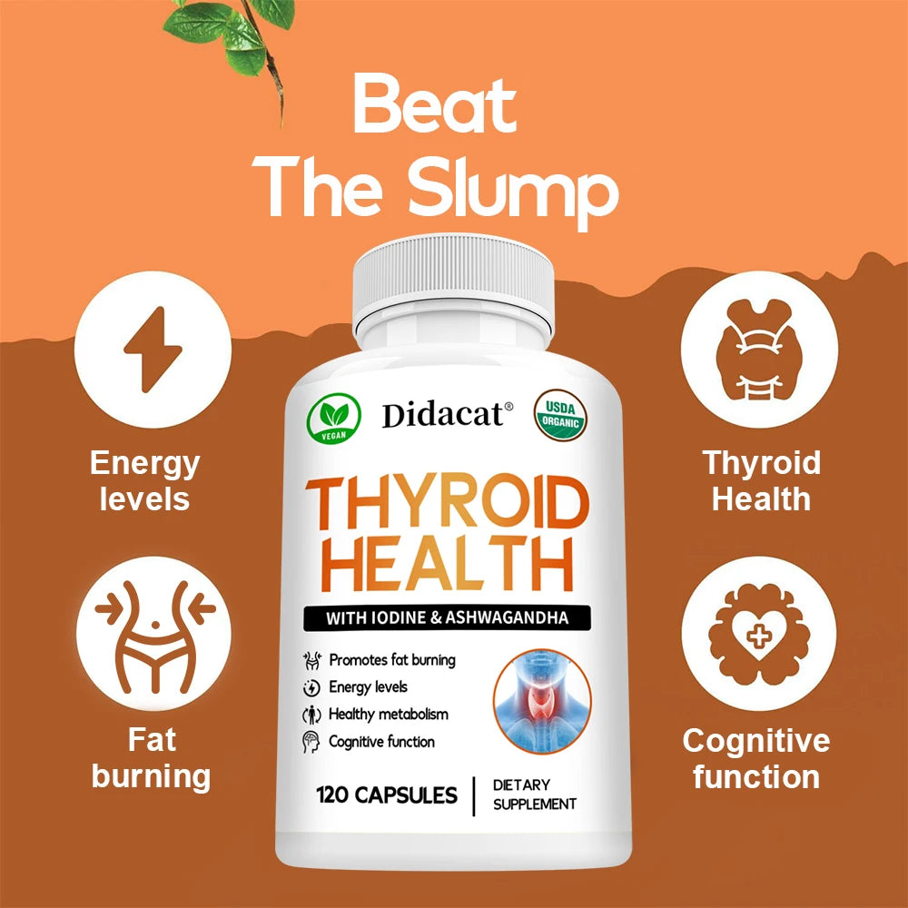 Thyroid Support Vegetarian Capsules Healthy Energy Levels Cognitive Function