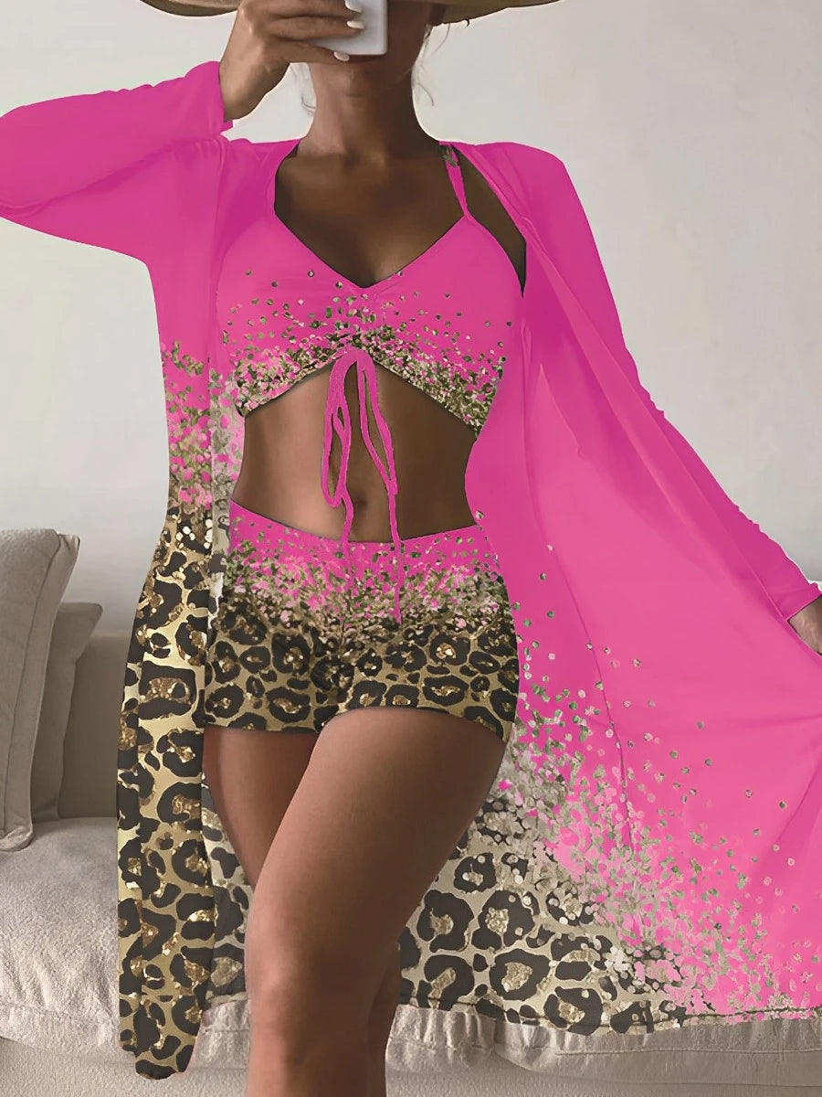 3 Piece High Waist, Sexy Kimono, Female Women'S Swimsuit, Beachwear