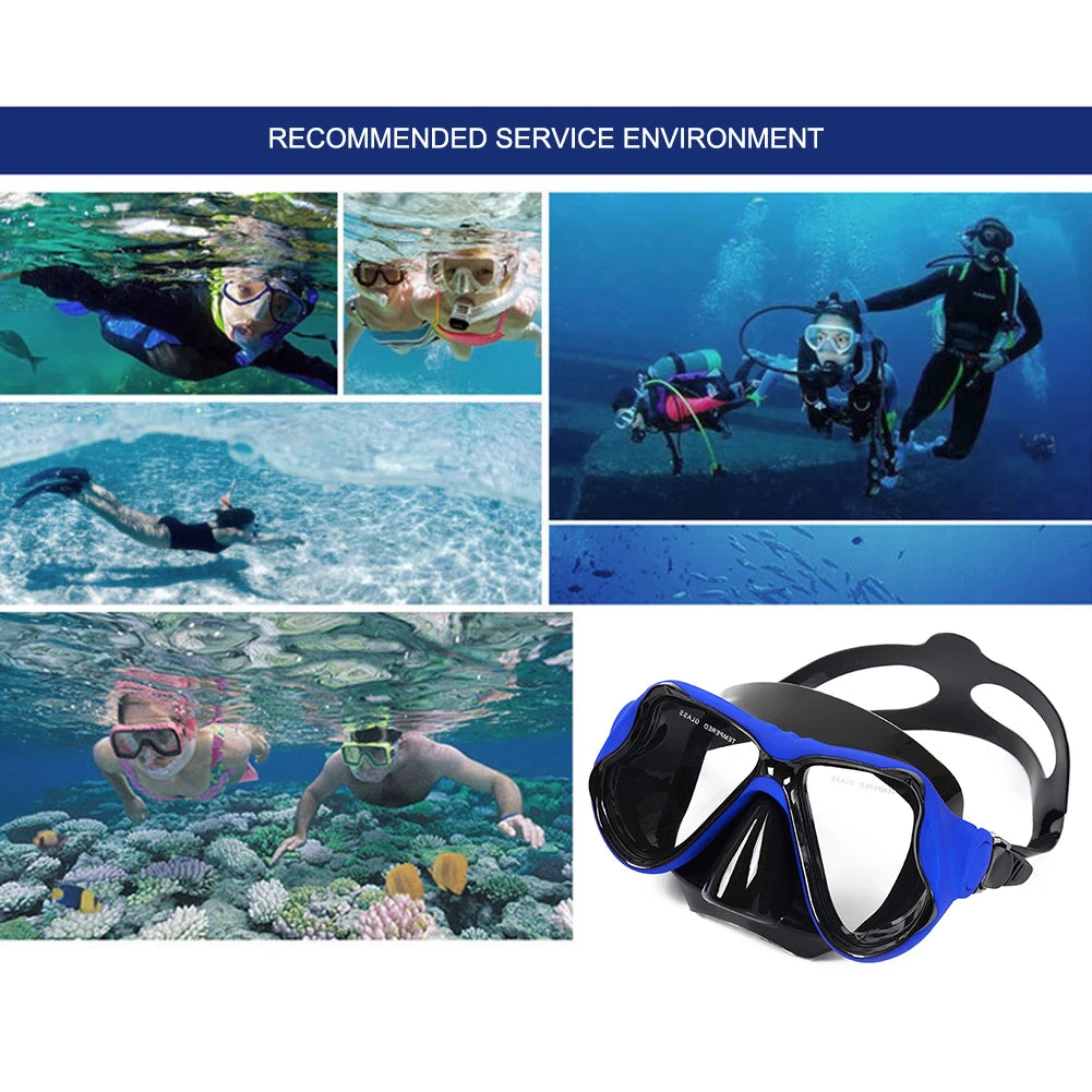 Professional Snorkeling Mask Panoramic View Goggles Wear Resistant Free Diving Mask for Free Swim