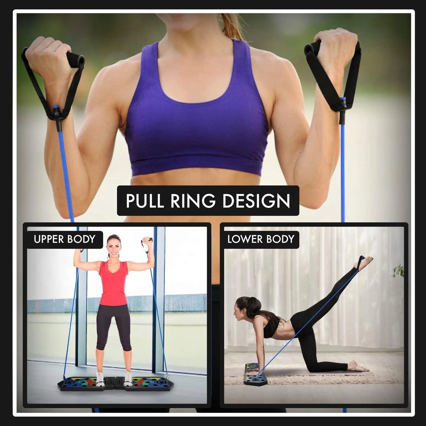 Multifunctional, Foldable, Push up Board/Bar for Chest Abdomen, Arms, Back Training