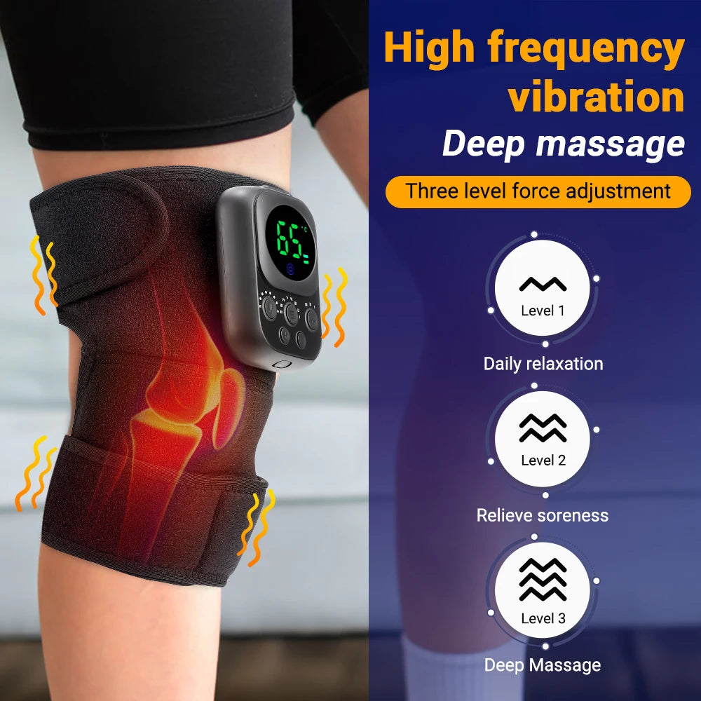 3 in 1 Shoulder Knee Eblow Heated Vibration Knee Massager Pad for Joint Pain Relief Health Care Shoulder Arthritis Support Belt