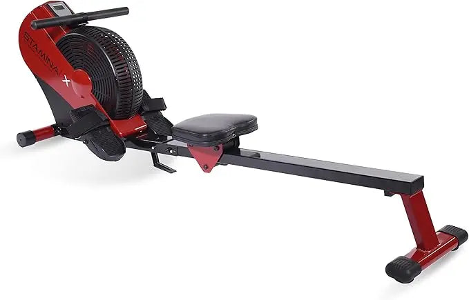 Stamina ATS Air Rower Machine with Smart Workout App - Foldable Rowing Machine with Dynamic Air Resistance